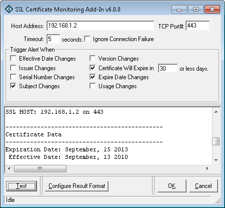 SSL Monitor Main Configuration