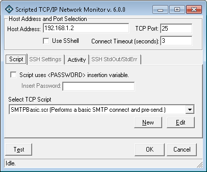 Scripted TCP/IP Network Monitoring Add-In Configuration